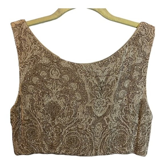 Alex Evenings Dress Women's size 8P Petite‎ Tan Sparkle Mother of Bride Wedding - Picture 9 of 9